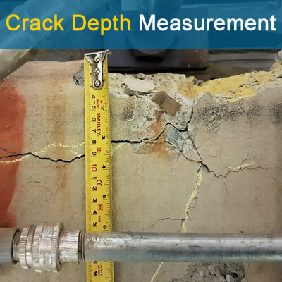 混凝土特征图中裂缝深度的测量